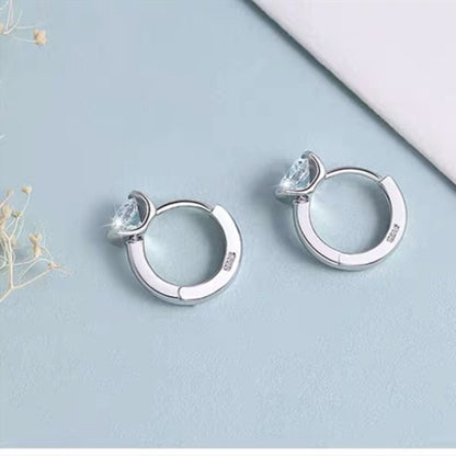 Boucles Goutte Solitaire — Argent S925