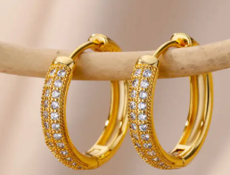 Créoles Cercle Pavé — Plaqué Or 18K