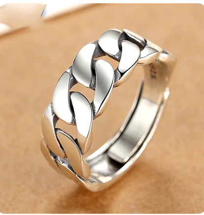 Bague Chaîne Ajustable — Argent S925