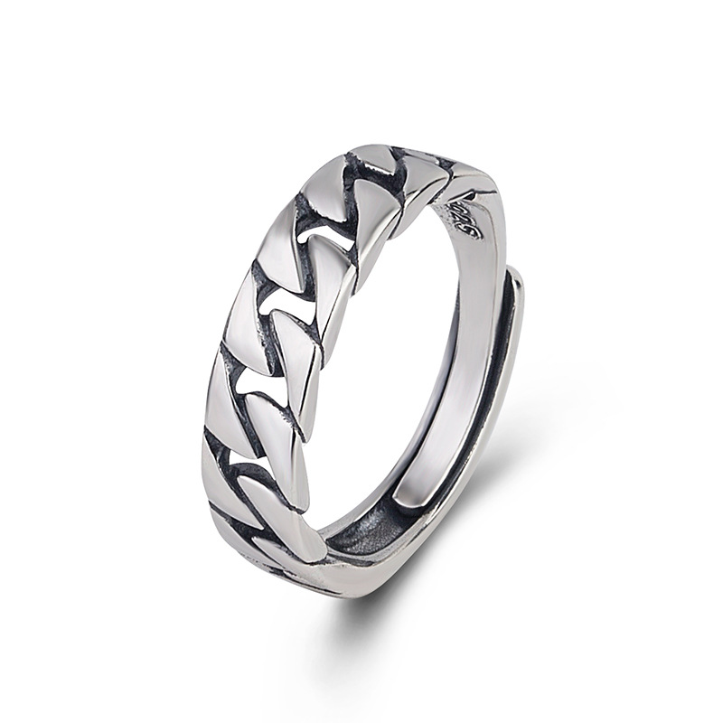 Bague Chaîne Ajustable — Argent S925