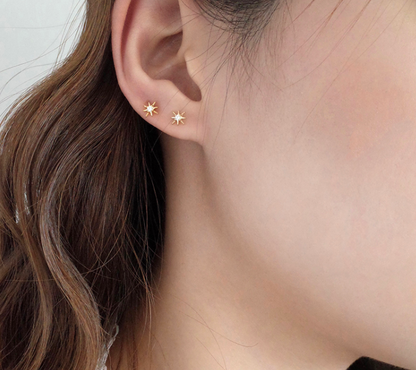 Puces Mini Étoiles — Argent S925