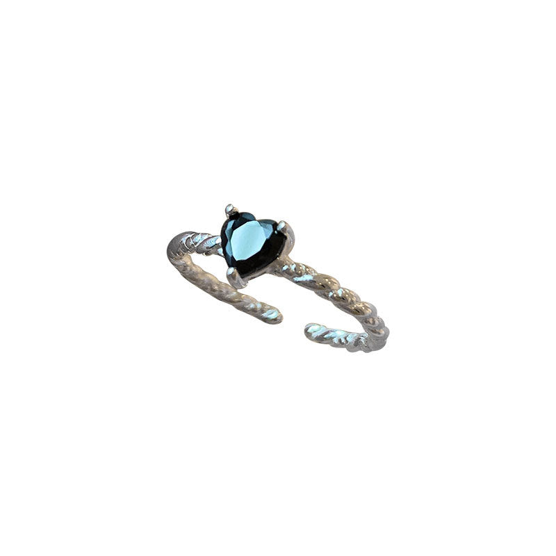 Bague Torsade d’Amour – Argent Sterling S925 & Zirconia Noir