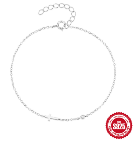 Bracelet Croix Fine — Argent S925