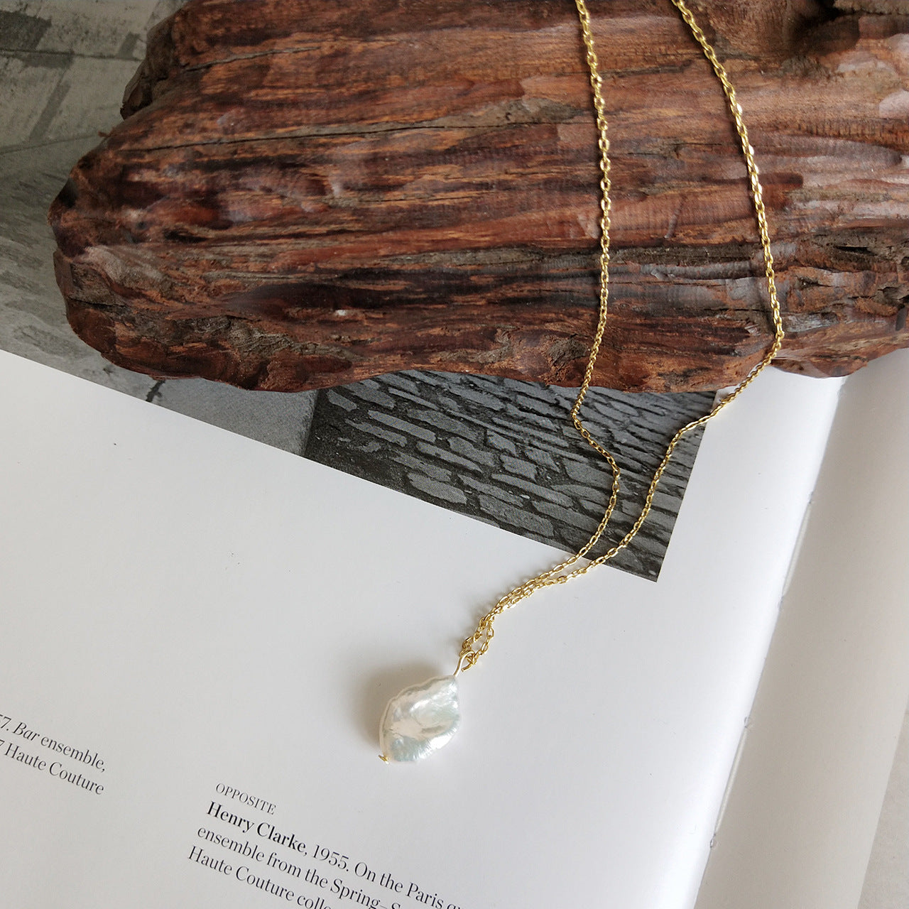 Collier Perle Baroque — Argent Sterling S925