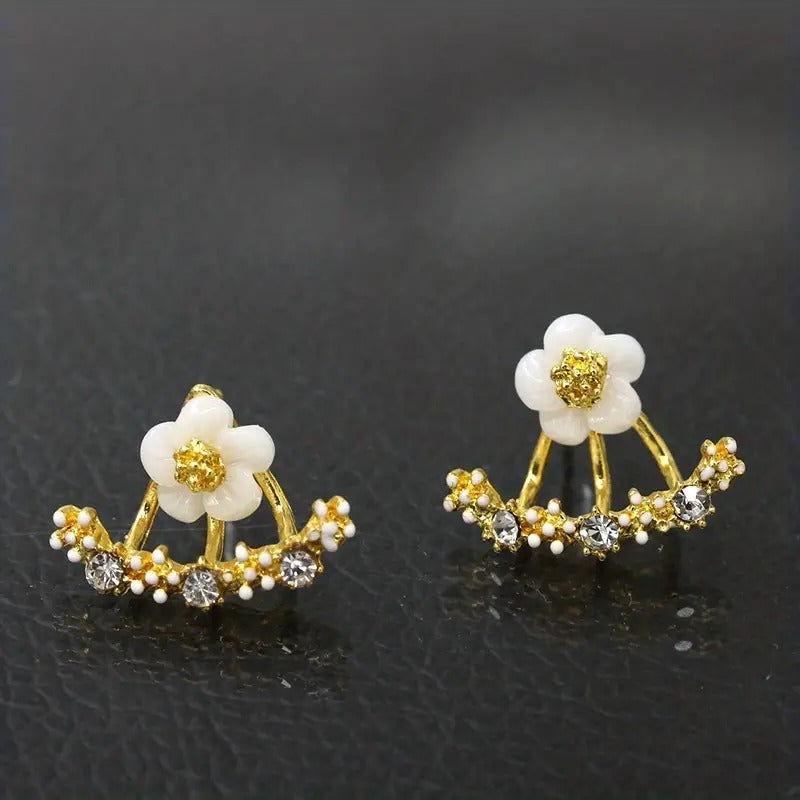 Boucles Fleur Éclat — Plaqué Or 18K