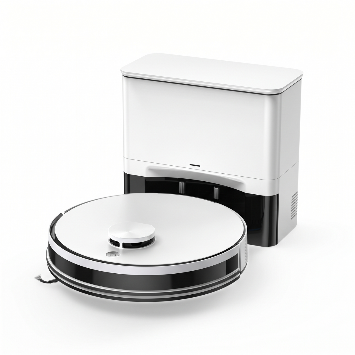 Robot aspirateur laveur avec station de vidage automatique