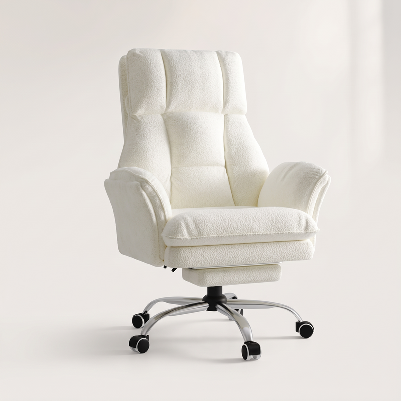 Fauteuil de bureau moelleux inclinable avec accoudoirs relevables
