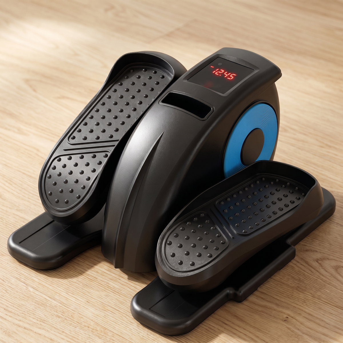 Mini vélo elliptique électrique sous bureau avec télécommande, vue de détail