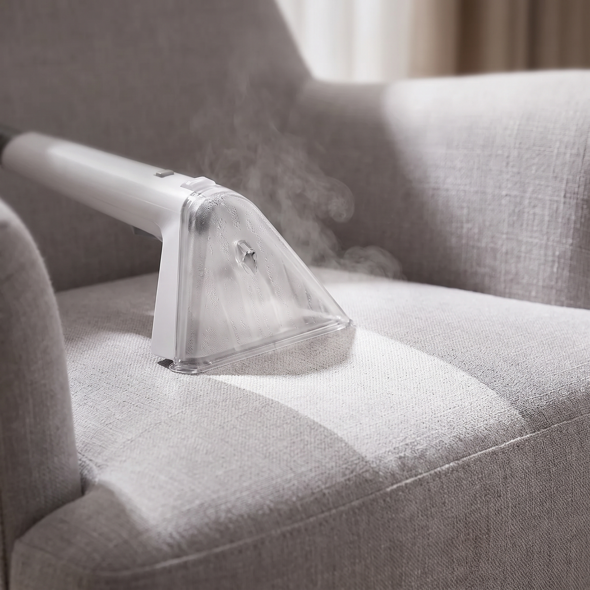 Nettoyeur vapeur pour tapis et canapés avec eau chaude, vue de détail